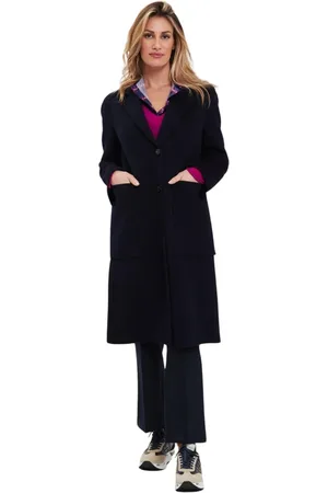 ALPHA STUDIO Femme, Manteaux, Bleu, Taille: 40 FR Manteau fendu