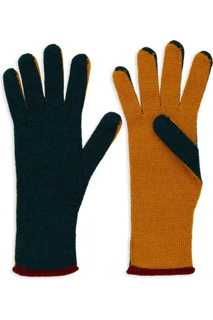 Gallo Femme, Accessoires, Multicolore, Taille: ONE Size Gants Vert Laine Soie Cachemire