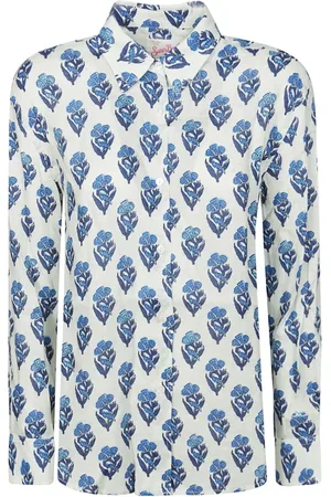 MC2 SAINT BARTH Femme, Blouses et Chemises, Multicolore, Taille: 38 FR Chemise en Lin à Motif Floral