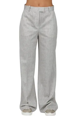 Circolo Femme, Pantalons, Gris, Taille: 38 FR Pantalon Droit en Piqué