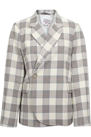 Baum und Pferdgarten Femme, Vestes, Multicolore, Taille: 40 FR Blazer à Carreaux Oversize Mode Élégant