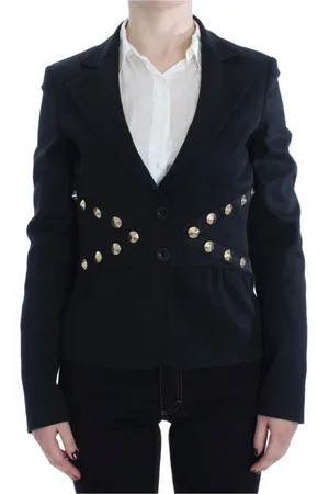 Exte Femme, Vestes, Noir, Taille: 40 FR Veste Blazer Noire avec Boutons Dorés
