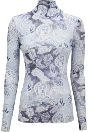 Baum und Pferdgarten Femme, Blouses et Chemises, Multicolore, Taille: 36 FR Blouse à col roulé en maille avec impression tatouage
