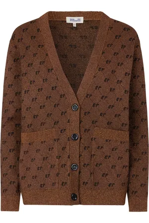Baum und Pferdgarten Femme, Pulls, Brun, Taille: 36 FR Harlequin V-Neck Cardigan