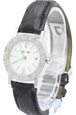 Bvlgari Femme, Pre-owned, Blanc, Taille: ONE Size Pre-owned Cuir montres