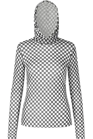 Baum und Pferdgarten Femme, Sweatshirts et sweats à capuche, Noir, Taille: 38 FR Haut à Capuche à Carreaux en Maille