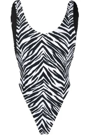 Reina Olga Femme, Maillots de bain, Multicolore, Taille: 42 FR Zebra Print High-Rise Leg Swimsuit