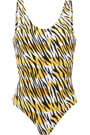 Reina Olga Femme, Maillots de bain, Multicolore, Taille: 42 FR Tiger Print Scoop Neck Swimsuit