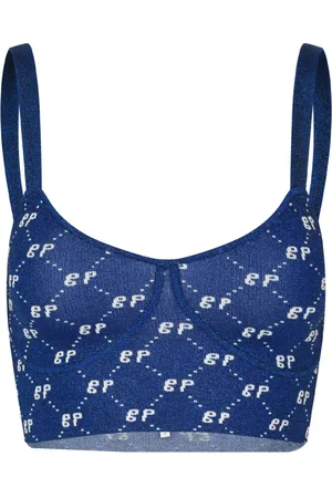 Baum und Pferdgarten Femme, Tops, Bleu, Taille: 36 FR Harlequin Crop Top