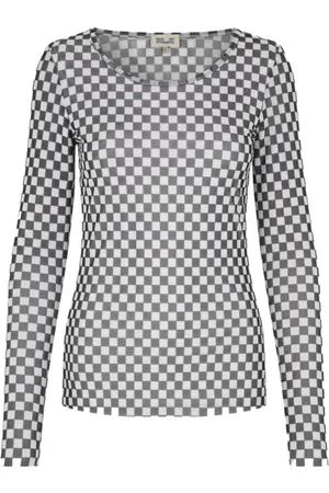 Baum und Pferdgarten Femme, Tops, Multicolore, Taille: 40 FR Haut à Carreaux en Maille