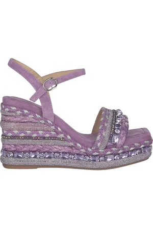 Alma en Pena Femme, Chaussures, Violet, Taille: 39 EU Sandale Compensée avec Détail Strass