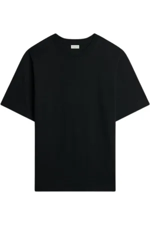 DRIES VAN NOTEN Homme, Tops, Noir, Taille: S T-shirt Noir en Coton avec Col Rond
