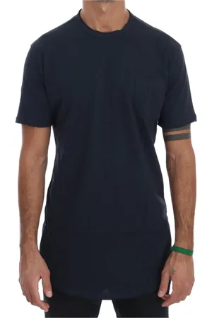 D.A. Daniele Alessandrini Homme, Tops, Bleu, Taille: S T-shirt col rond en coton bleu pour homme