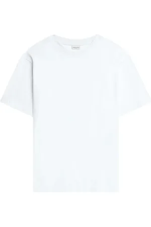DRIES VAN NOTEN Homme, Tops, Blanc, Taille: XL T-shirt Blanc en Coton avec Col Rond