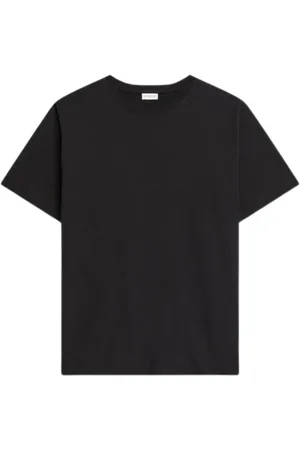 DRIES VAN NOTEN Homme, Tops, Noir, Taille: M T-shirt Noir Col Rond en Coton
