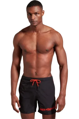Bikkembergs Homme, Maillots de bain, Brun, Taille: M Short de bain avec logo imprimé