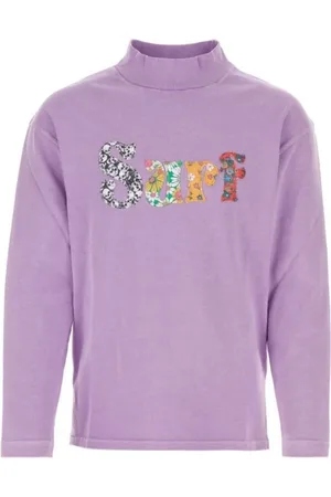 ERL Femme, Sweatshirts et sweats à capuche, Violet, Taille: 40 FR T-shirt en Coton Violet avec Broderie