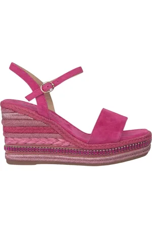 Alma en Pena Femme, Chaussures, Rose, Taille: 40 EU Sandale compensée avec strass et détail tressé