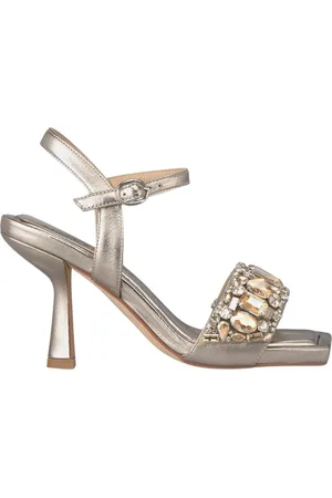 Alma en Pena Femme, Chaussures, Jaune, Taille: 40 EU Sandalette à talon avec détails en cristal