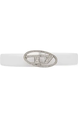 Diesel Femme, Accessoires, Blanc, Taille: 95 CM Ceinture B-1Dr Strass