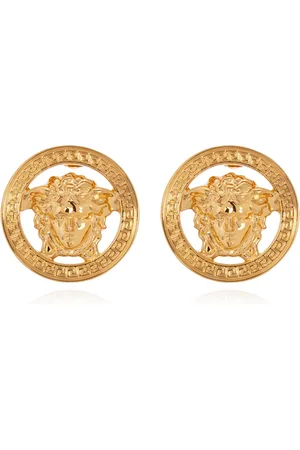 VERSACE Femme, Accessoires, Jaune, Taille: ONE Size Boucles doreilles avec logo