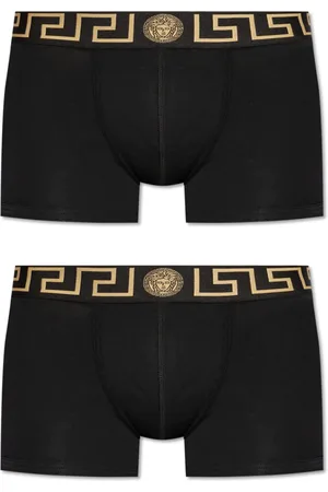 VERSACE Homme, Sous-vêtements, Noir, Taille: 2XL Lot de deux boxers avec logo
