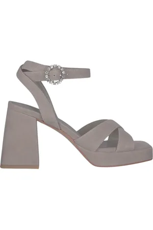 Alma en Pena Femme, Chaussures, Gris, Taille: 40 EU Sandalette à Talon Bloc et Bride Croisée