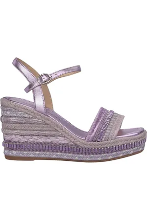Alma en Pena Femme, Chaussures, Violet, Taille: 36 EU Sandale Compensée avec Strass