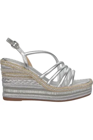 Alma en Pena Femme, Chaussures, Gris, Taille: 41 EU Sandales compensées scintillantes