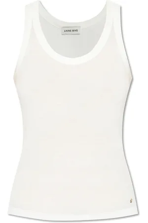 ANINE BING Femme, Tops, Blanc, Taille: 42 FR haut à col rond