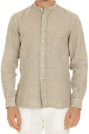 Aspesi Homme, Chemises, Gris, Taille: 3XL Col Coréen Chemise Boutonnée