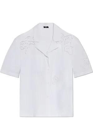 VERSACE Femme, Blouses et Chemises, Blanc, Taille: 38 FR Chemise avec motif ajouré
