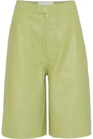 REMAIN Birger Christensen Femme, Shorts, Vert, Taille: 42 FR Shorts Bermuda en Cuir