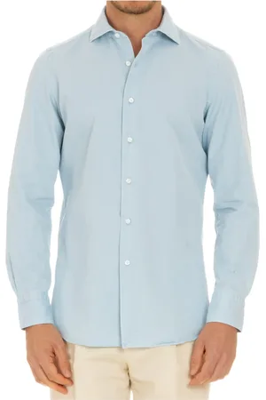 Finamore Homme, Chemises, Bleu, Taille: S Chemise Denim Confort Sartorial