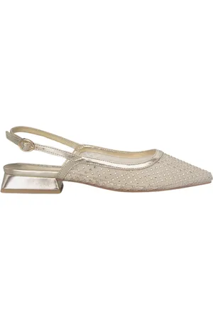 Alma en Pena Femme, Chaussures, Jaune, Taille: 38 EU Chaussure plate en mesh et strass