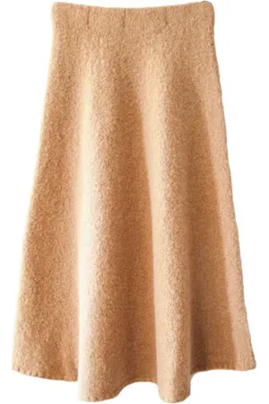 CIRCUS HOTEL Femme, Jupes, Brun, Taille: 36 FR Jupe Alpaga A-ligne Midi
