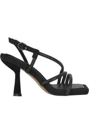 Alma en Pena Femme, Chaussures, Noir, Taille: 42 EU Sandale à talon avec brides strass