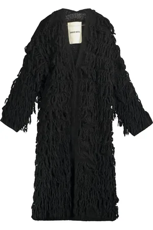 CIRCUS HOTEL Femme, Manteaux, Noir, Taille: 36 FR Fluffy Long Shaggy Coat