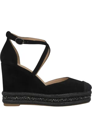 Alma en Pena Femme, Chaussures, Noir, Taille: 39 EU Sandale compensée avec strass