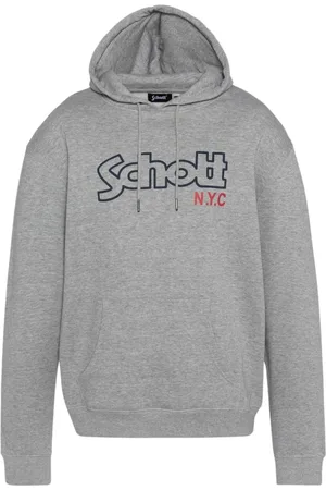 Schott NYC Homme, Sweatshirts et sweats à capuche, Gris, Taille: 2XL Sweat à capuche iconique Sidney - Gris