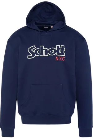 Schott NYC Homme, Sweatshirts et sweats à capuche, Bleu, Taille: XL Sweat à Capuche Iconique Sidney - Bleu