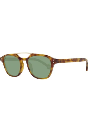 Hally & Son Unisex, Accessoires, Brun, Taille: ONE Size Lunettes de soleil marron Trapezium avec protection UV