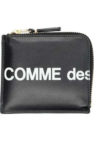 Comme des Garçons Unisex, Accessoires, Noir, Taille: ONE Size Portefeuille en cuir noir avec logo