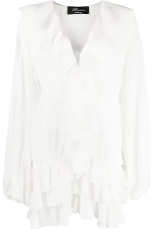 BLUMARINE Femme, Robes, Blanc, Taille: 38 FR Robe à volants