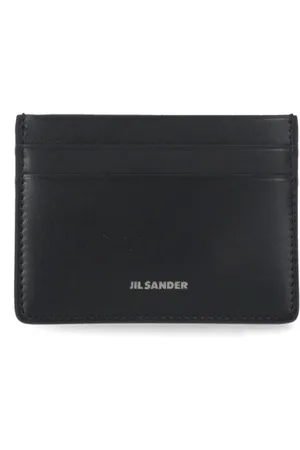 Jil Sander Homme, Accessoires, Noir, Taille: ONE Size Porte-cartes en cuir noir