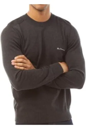Ben Sherman Homme, Sweatshirts et sweats à capuche, Gris, Taille: S Pull à col rond en tricot