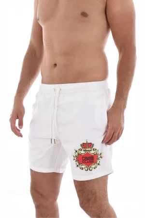 Roberto Cavalli Homme, Maillots de bain, Blanc, Taille: L Short de Bain Imprimé - Classique