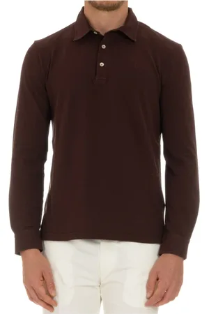 BALLANTYNE Homme, Tops, Brun, Taille: L Polo en coton avec boutons en nacre