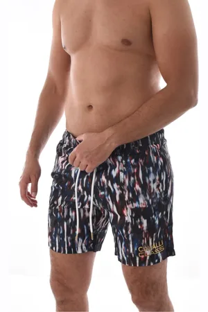 Roberto Cavalli Homme, Maillots de bain, Multicolore, Taille: L Shorts de Bain Multicolores - Logo Imprimé