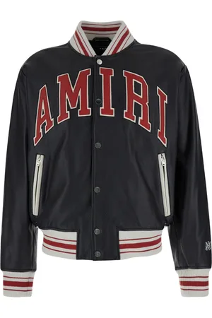 AMIRI Homme, Vestes, Noir, Taille: L Veste Bomber en Cuir Noir